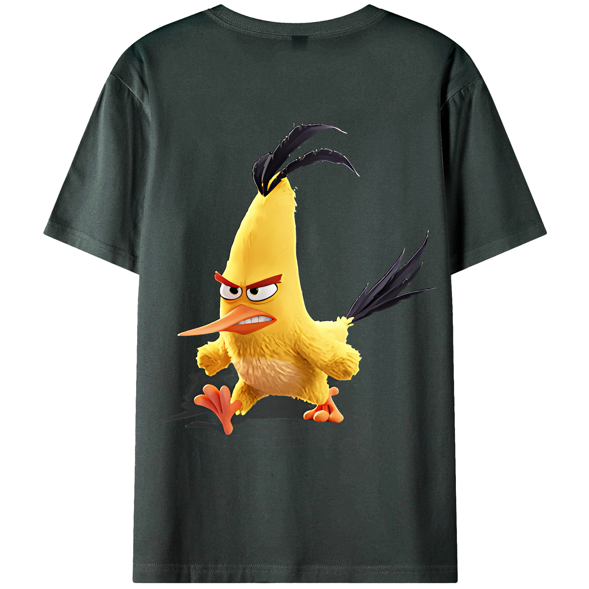 （画像用） Angry Birds アングリーバード 綿100％ メンズ半袖Tシャツ（バックプリント） 通気性